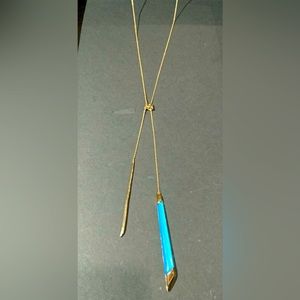 Alexis Bittar blue lariat necklace